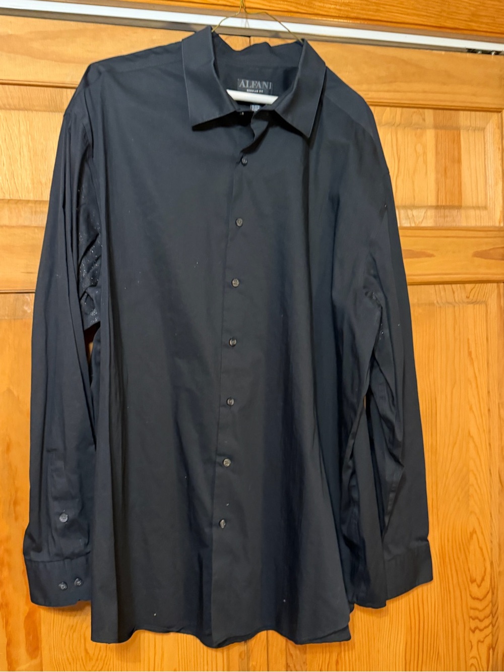 Alfani Menβs Black Long-Sleeve Dress Shirt
